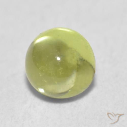 Peridoto Verde oliva naturale da 0.38 ct, Rotondo, Trasparente