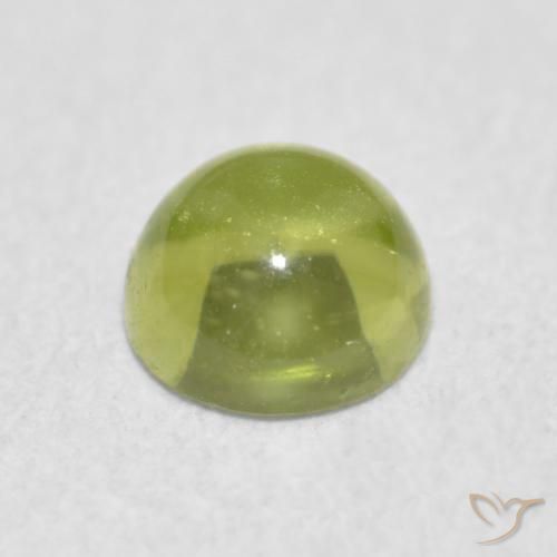 Peridoto Verde oliva naturale da 0.38 ct, Rotondo, Trasparente