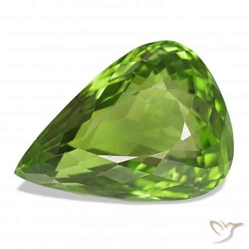 11.98ct Verde acceso Peridoto, Forma a pera, VVS-VS