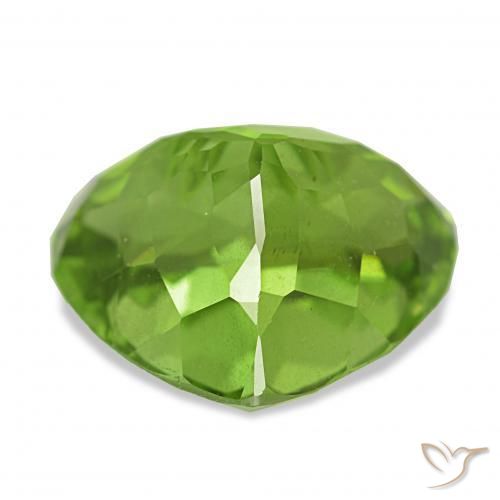 Peridoto Verde medio naturale da 6.28 ct, Cuore, VVS-VS