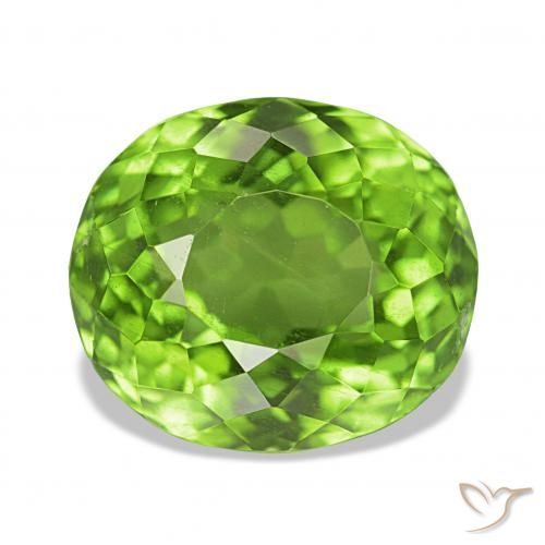 Peridoto Verde acceso naturale da 7.00 ct, Ovale, VVS-VS