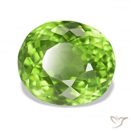 Peridoto Verde acceso naturale da 7.00 ct, Ovale, VVS-VS