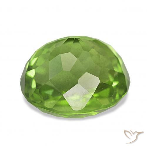 Peridoto Verde acceso naturale da 7.00 ct, Ovale, VVS-VS