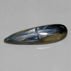 Pietersite naturale multicolore da 6,91 ct, taglio a pera, opaco