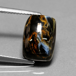 Pietersite naturale multicolore da 4,96 ct, taglio a cuscino, opaco