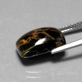 Pietersite naturale multicolore da 4,96 ct, taglio a cuscino, opaco