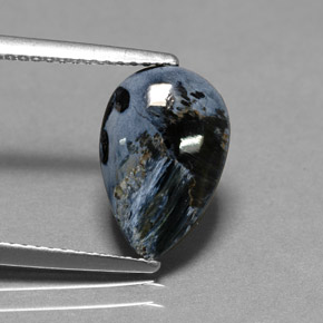 Pietersite naturale multicolore da 2,16 ct, taglio a pera, opaco