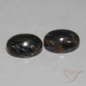 13.25ctw Naturale Nero Pietersite, Ovale, Opaco