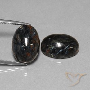 Gemme di Pietersite Nero naturale da 13.25 ct, Ovale, Opaco