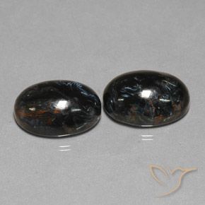 12.75ctw Naturale Nero Pietersite, Ovale, Opaco
