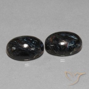 13.21ctw Naturale Nero Pietersite, Ovale, Opaco