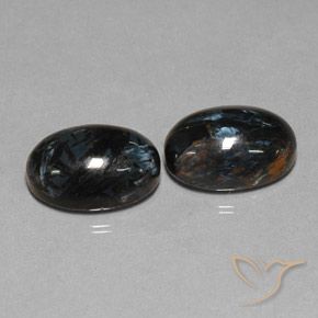 12.68ctw Naturale Nero Pietersite, Ovale, Opaco