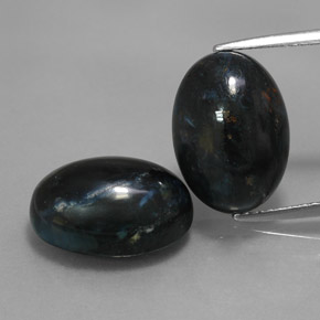 Pietersite naturale nero da 12,24 ct, taglio ovale, opaco