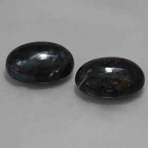 Pietersite naturale nero da 12,24 ct, taglio ovale, opaco