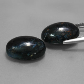 Pietersite naturale nero da 12,24 ct, taglio ovale, opaco