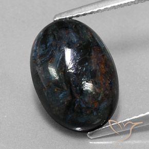 6.05ct Naturale Nero Pietersite, Ovale, Opaco