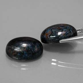 Pietersite naturale multicolore da 12,84 ct, taglio ovale, opaco