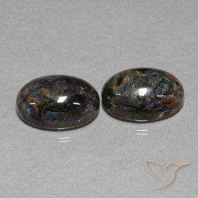 12.85ctw Naturale Nero Pietersite, Ovale, Opaco