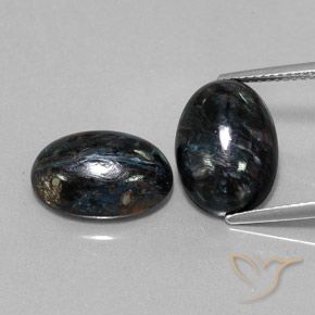 12.08ctw Naturale Nero Pietersite, Ovale, Opaco