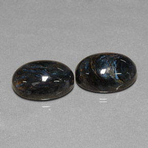 Pietersite naturale nero da 12,70 ct, taglio ovale, opaco
