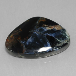 Pietersite naturale nero da 16,51 ct, forma fantasia, opaco