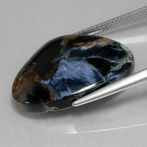 Pietersite naturale nero da 16,51 ct, forma fantasia, opaco