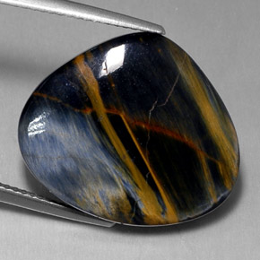Pietersite naturale multicolore da 17,82 ct, taglio a pera, opaco