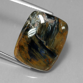 Pietersite naturale multicolore da 18,44 ct, taglio a cuscino, opaco