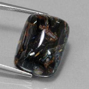 Pietersite naturale multicolore da 14,92 ct, taglio a cuscino, opaco