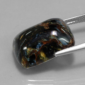 Pietersite naturale multicolore da 14,92 ct, taglio a cuscino, opaco