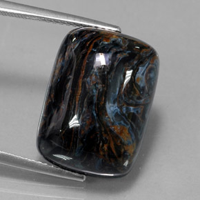 Pietersite naturale multicolore da 15,20 ct, taglio a cuscino, opaco