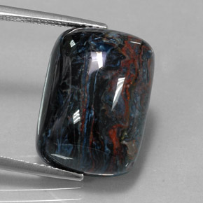 Pietersite naturale multicolore da 14,74 ct, taglio a cuscino, opaco