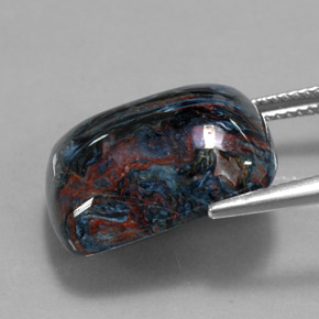 Pietersite naturale multicolore da 14,74 ct, taglio a cuscino, opaco