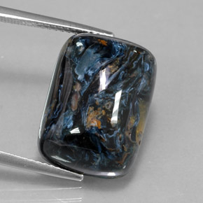 Pietersite naturale multicolore da 15,34 ct, taglio a cuscino, opaco