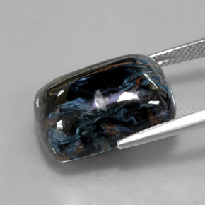 Pietersite naturale multicolore da 15,47 ct, taglio a cuscino, opaco