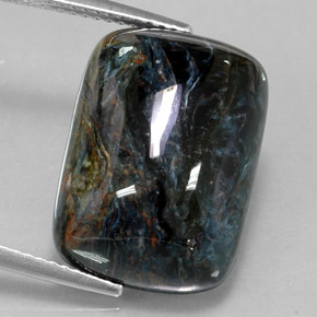 Pietersite naturale multicolore da 14,99 ct, taglio a cuscino, opaco