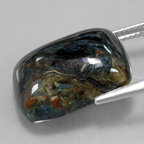 Pietersite naturale multicolore da 14,99 ct, taglio a cuscino, opaco