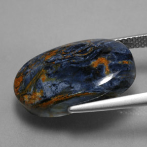 Pietersite naturale multicolore da 10,89 ct, taglio ovale, opaco