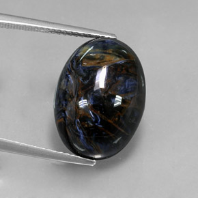 Pietersite naturale multicolore da 12,29 ct, taglio ovale, opaco