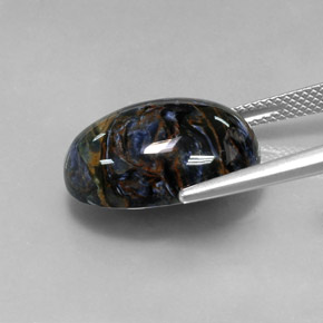 Pietersite naturale multicolore da 12,29 ct, taglio ovale, opaco