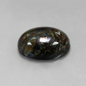 Pietersite naturale multicolore da 12,67 ct, taglio ovale, opaco