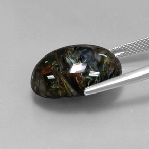 Pietersite naturale multicolore da 12,53 ct, taglio ovale, opaco