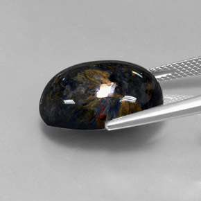 Pietersite naturale multicolore da 12,85 ct, taglio ovale, opaco