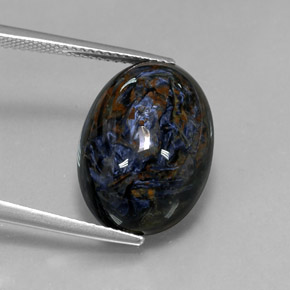 Pietersite naturale multicolore da 12,63 ct, taglio ovale, opaco