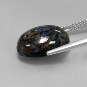 Pietersite naturale multicolore da 12,63 ct, taglio ovale, opaco