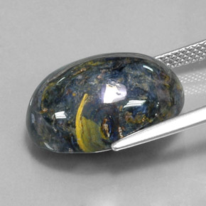 Pietersite naturale multicolore da 12,78 ct, taglio ovale, opaco