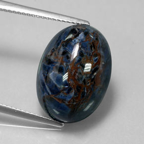 Pietersite naturale multicolore da 12,59 ct, taglio ovale, opaco