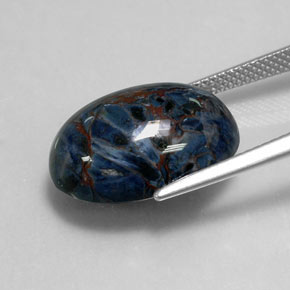 Pietersite naturale multicolore da 12,59 ct, taglio ovale, opaco
