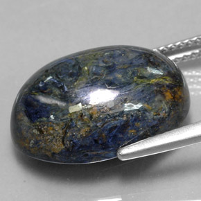Pietersite naturale multicolore da 12,62 ct, taglio ovale, opaco