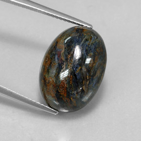 Pietersite naturale multicolore da 12,48 ct, taglio ovale, opaco